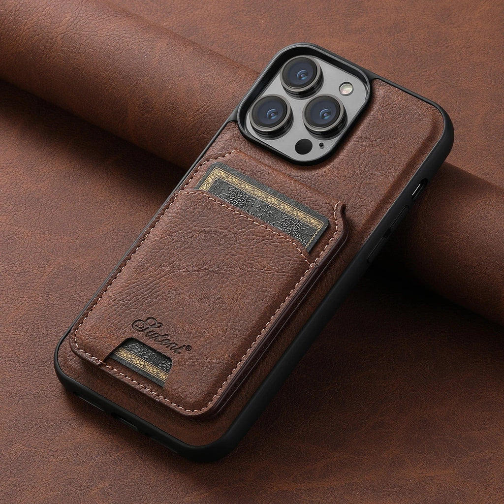 Leather Magnetic Wallet iPhone Case